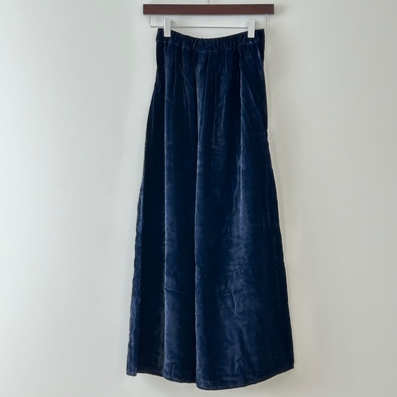 CP Shades Blue Crushed Velvet Midi Maxi Skirt - Picture 1 of 16